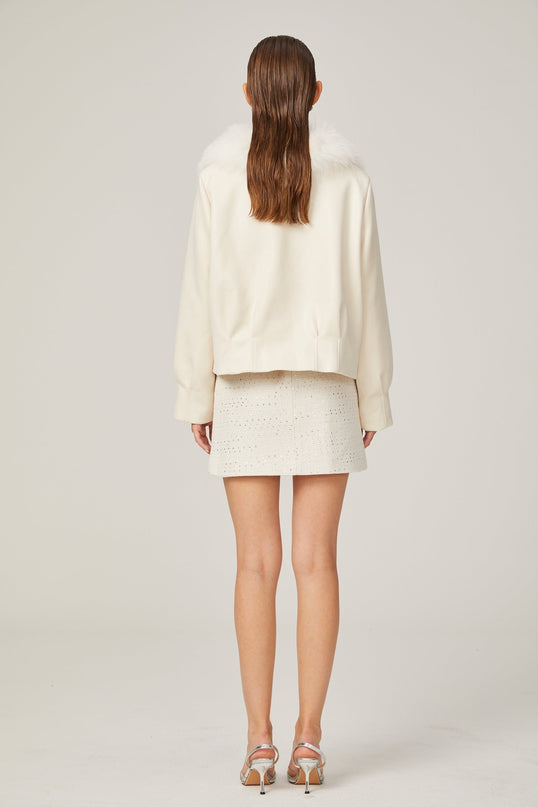 Rosaura White Faux Fur Coat Jacket