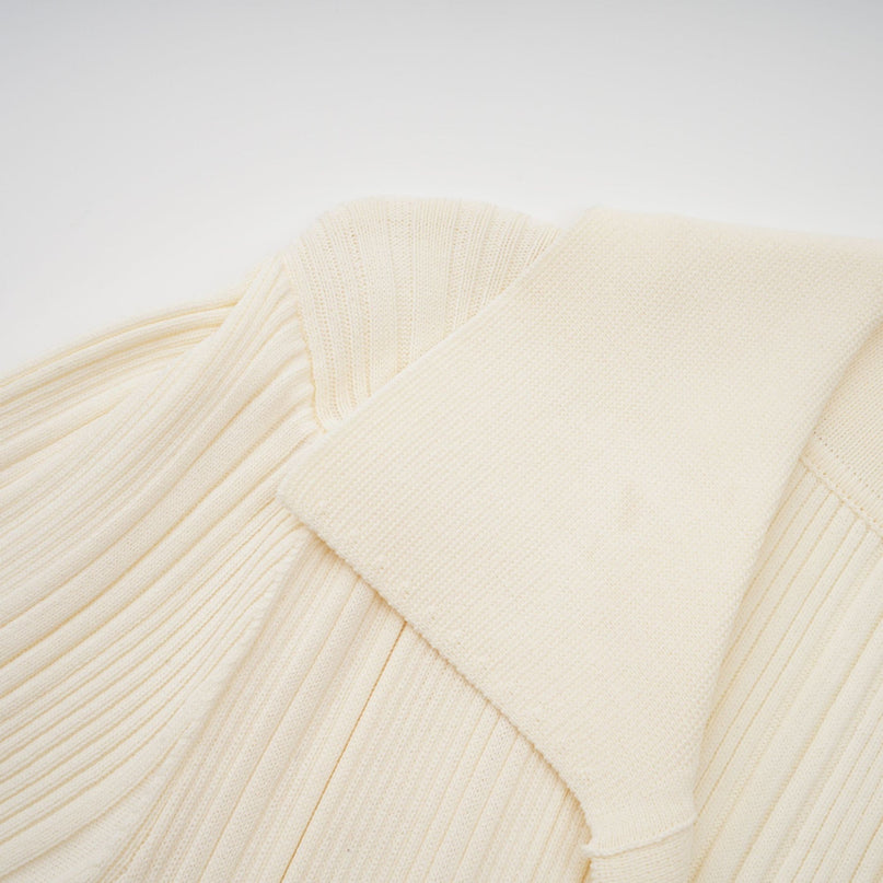 Rose Midi Dress in Neutrals ribbed knit V-neck flared hem button-front design four flap patch pockets stretch fabric 63% Rayon 35% Polyamide 2% Nylon elegant sophisticated luxurious comfortable versatile timeless beauty