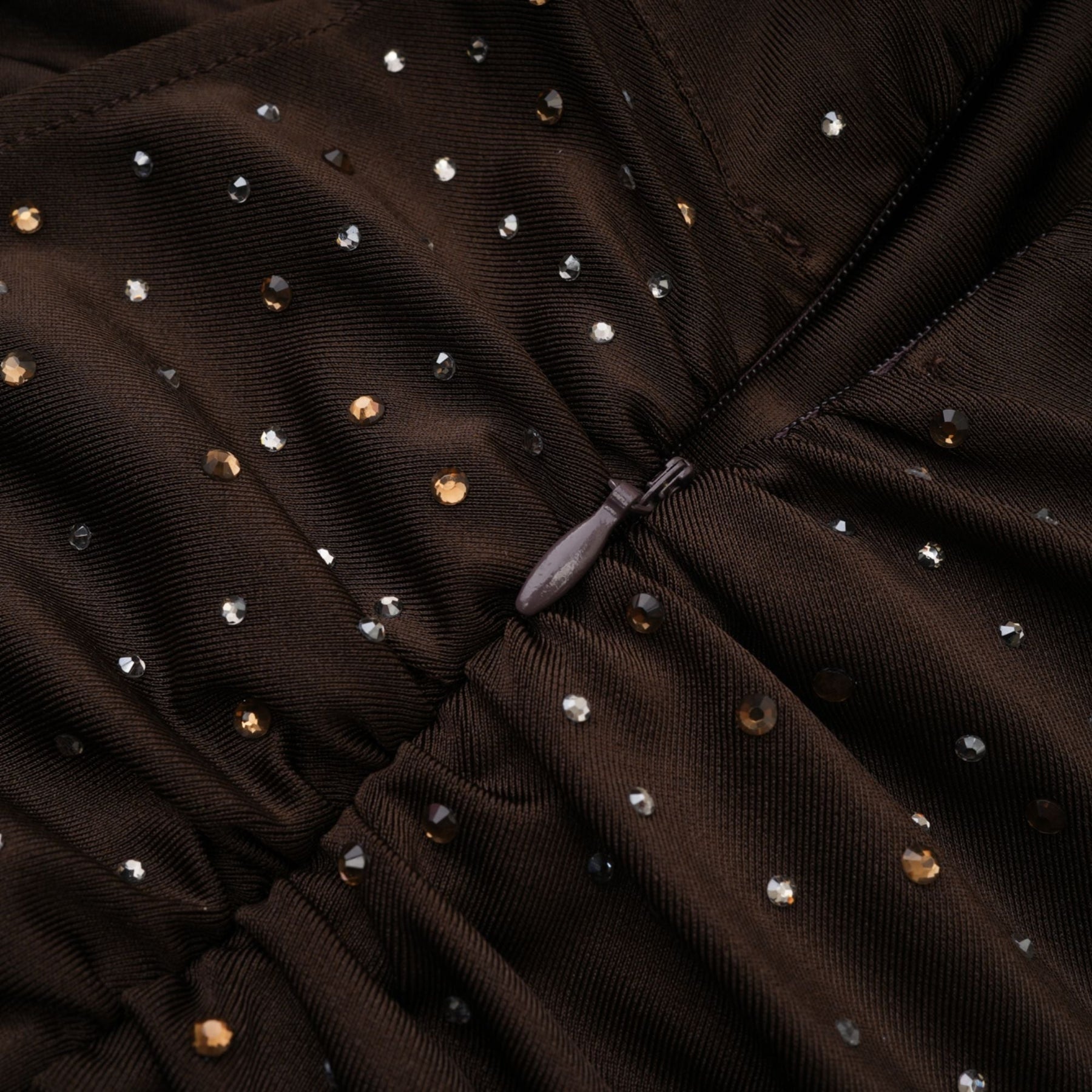 RoseSuzette brown crystalembellished bodysuit
