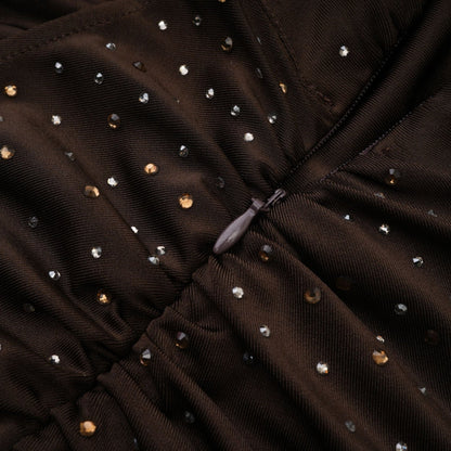 RoseSuzette brown crystalembellished bodysuit