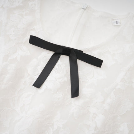 Rosetta White Guipure Lace Bowknot Sleeveless Dress