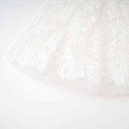 Rosetta White Guipure Lace Bowknot Sleeveless Dress