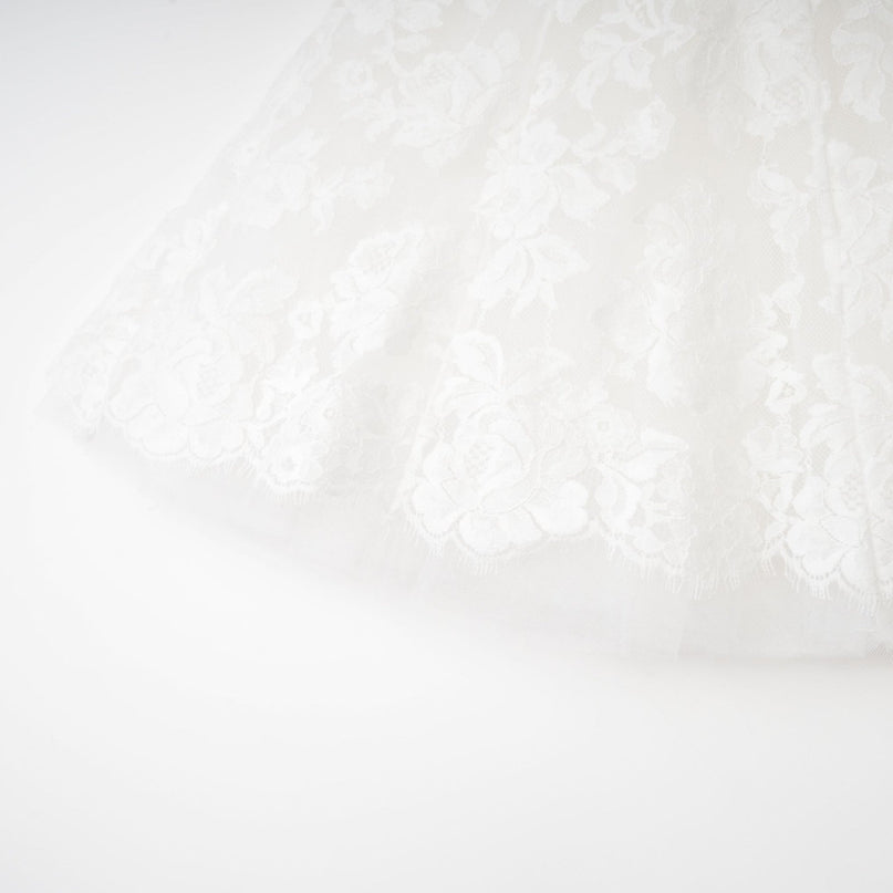 Rosetta White Guipure Lace Bowknot Sleeveless Dress
