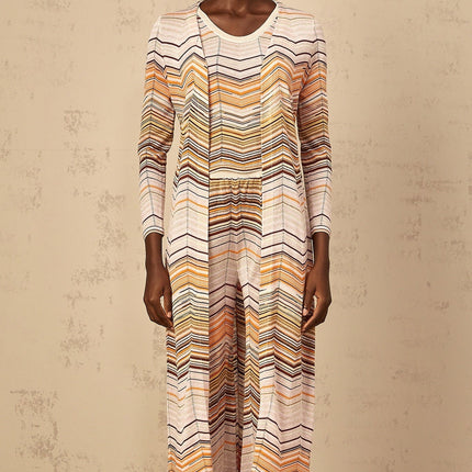 Rossella Neutrals Stripe Knit Cardigan