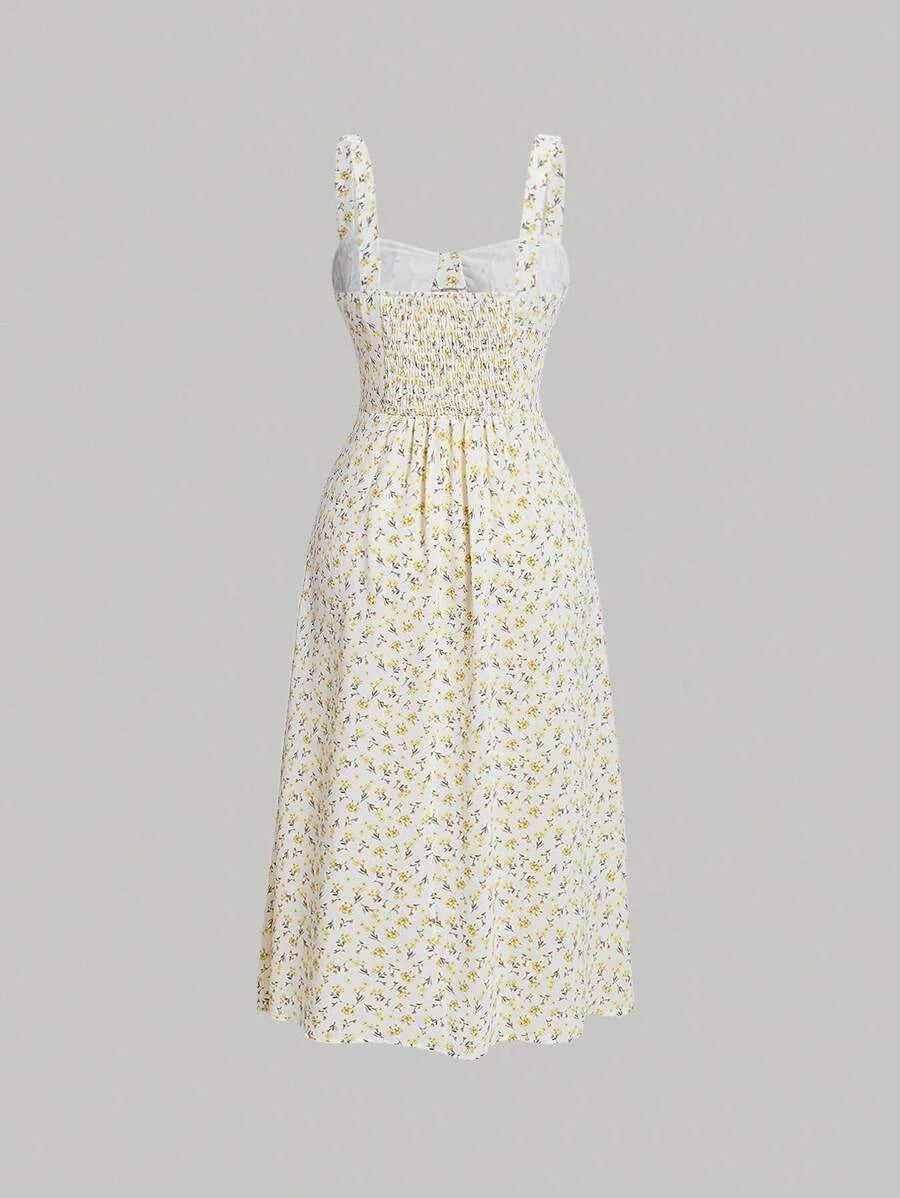 Ruched Bust Ditsy Floral Cami Dress