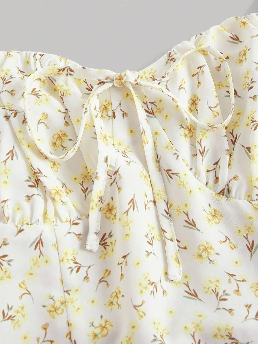 Ruched Bust Ditsy Floral Cami Dress