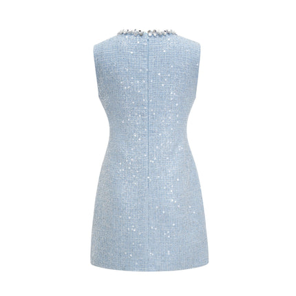Rylee Blue Tweed Sequin Mini Dress