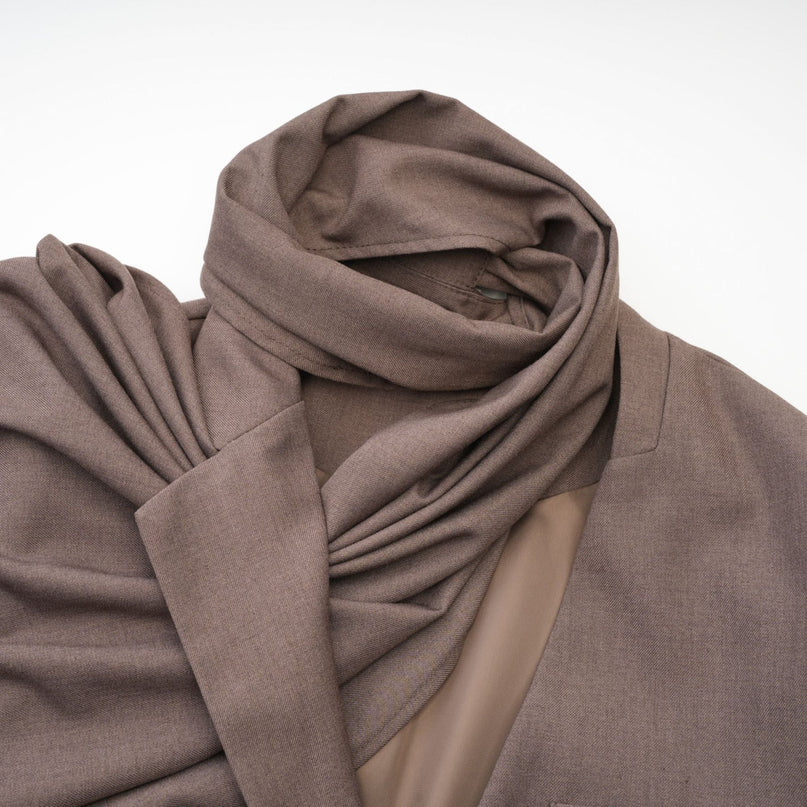 Rylee Brown Cotton Trench Coat with Scarf Detailing and Front Button Fastening
