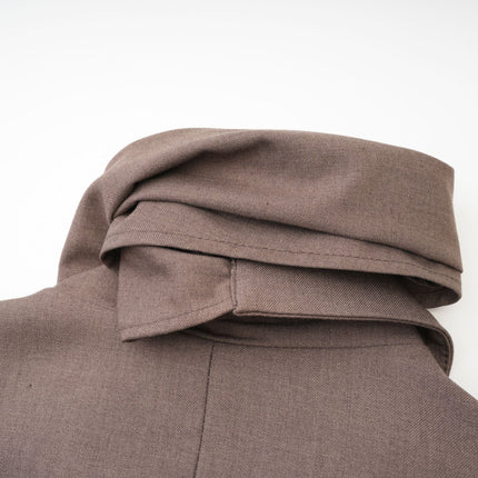 Rylee Brown Trench Coat with Scarf Detailing and Front Button Fastening