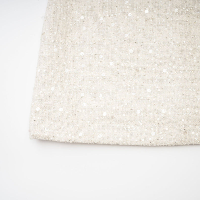 Rylee White Tweed Sequin Embellished Mini Dress