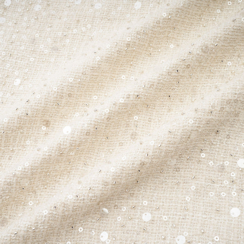 Rylee White Tweed Sequin Embellished Mini Dress