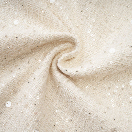 Rylee White Tweed Sequin Embellished Mini Dress
