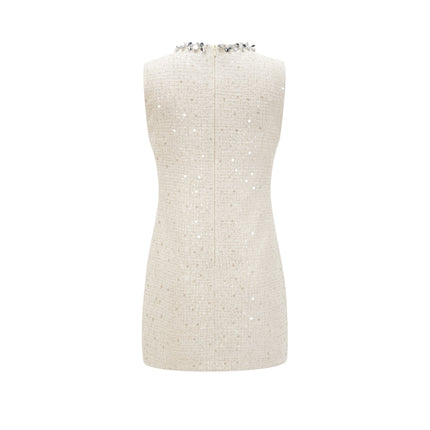 Rylee White Tweed Sequin Mini Dress Embellished