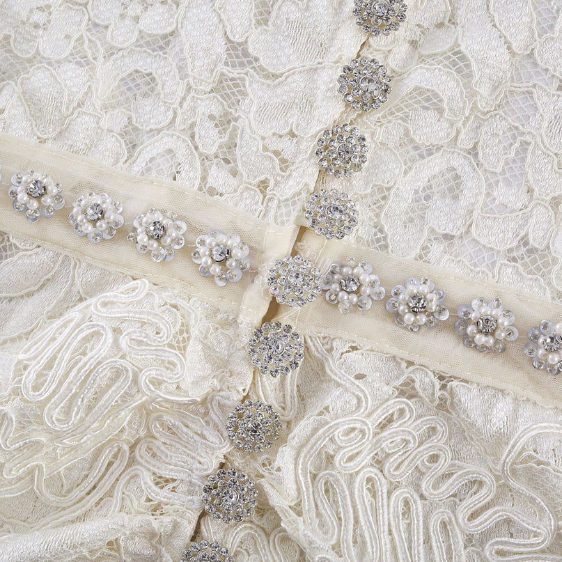 Sabrina White Crystal Embellished Midi Dress