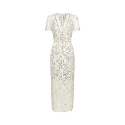 Sabrina White Crystal Embellished Midi Dress