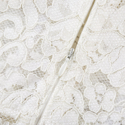 Sabrina White Crystal Embellished Midi Dress