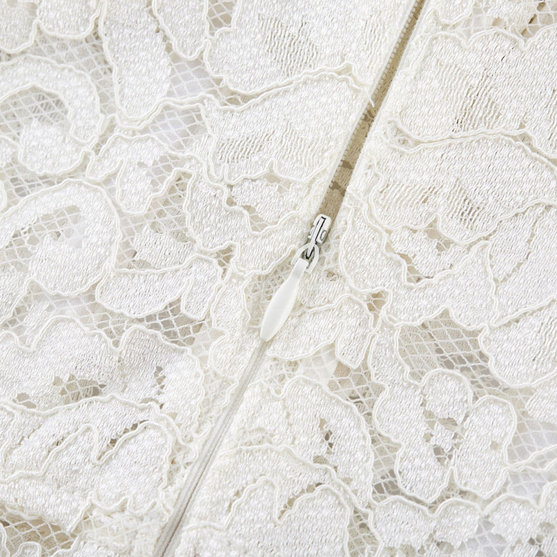 Sabrina White Crystal Embellished Midi Dress