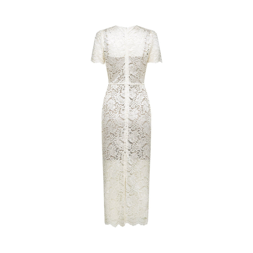 Sabrina White Crystal Embellished Midi Dress