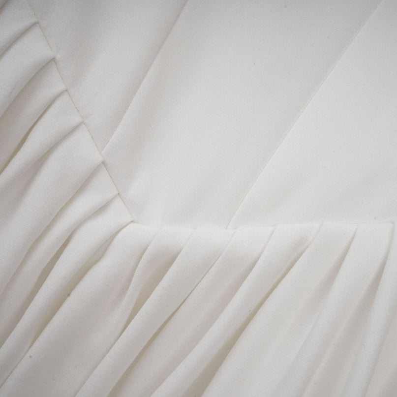 Sadie White Corset Dress Square Neckline Pleated Skirt Ankle-length Wedding Formal Summer Events
