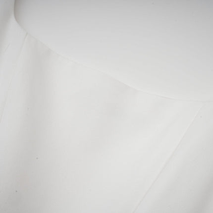 Sadie White Corset Dress Square Neckline Pleated Skirt Ankle-length