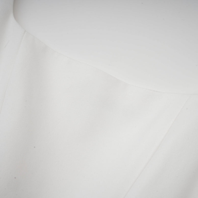 Sadie White Corset Dress Square Neckline Pleated Skirt Ankle-length