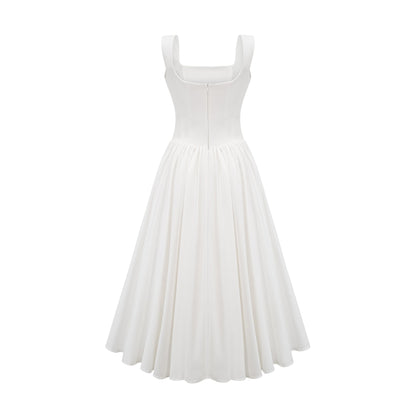 Sadie white pleated corset gown dress