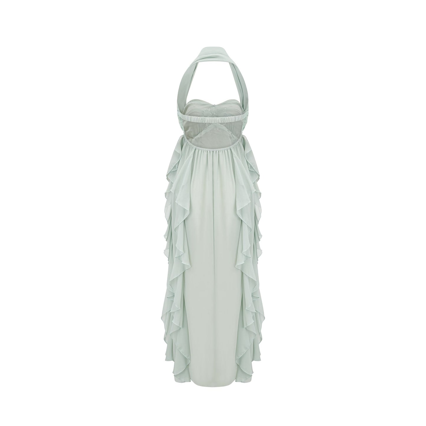 Salilah embellished ruffled midi dress