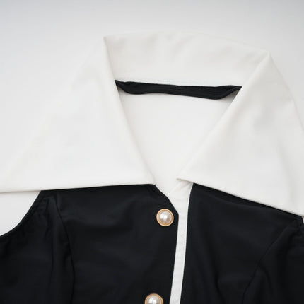 Samantha Black Maxi Dress with Faux-Pearl Embellishments and Button Detailing