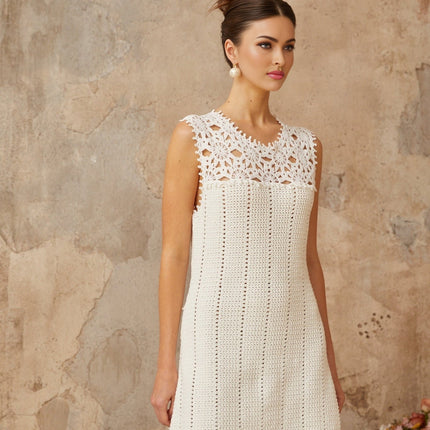 Samantha White Crochet Floral Mini Dress