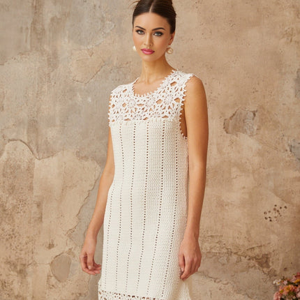 Samantha White Crochet Floral Mini Dress