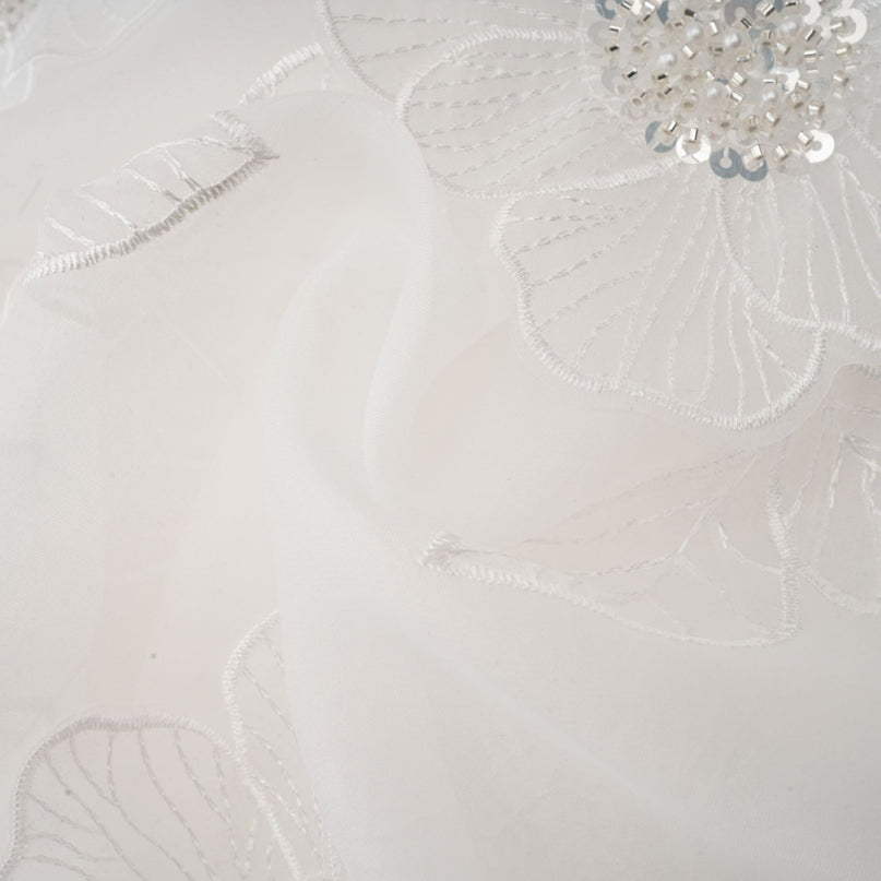 Sandra Crystal Embellished Sheer Shirt White