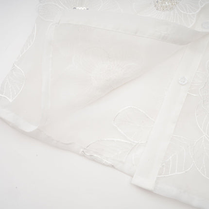 Sandra Crystal Embellished Sheer Shirt White