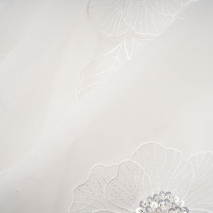 Sandra Crystal Embellished Sheer Shirt White