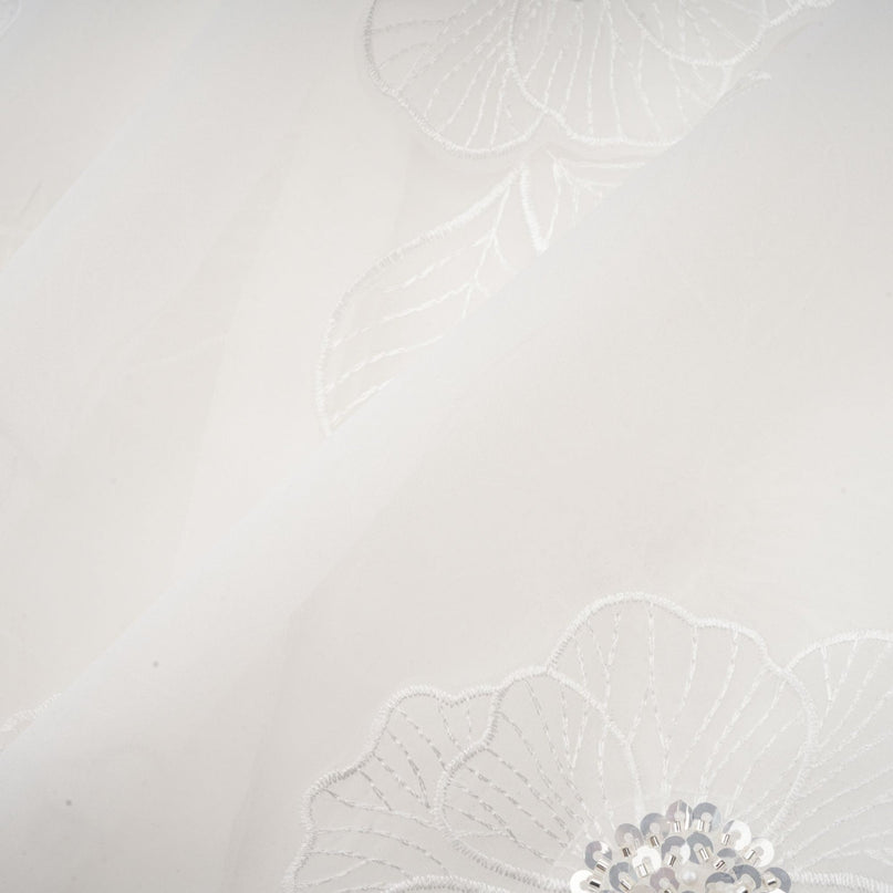 Sandra Crystal Embellished Sheer Shirt White