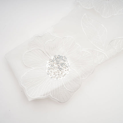 Sandra White Crystal Embellished Sheer Shirt