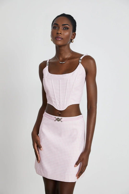 Sandrine ginghamcheck top  skirt matching set