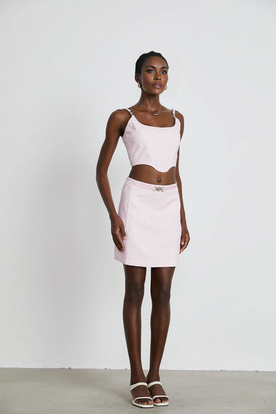 Sandrine ginghamcheck top  skirt matching set