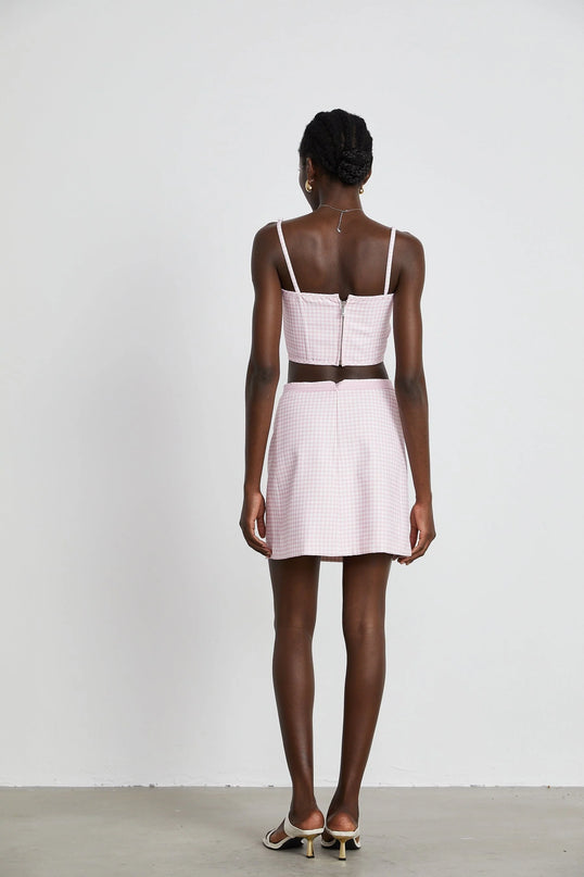 Sandrine ginghamcheck top  skirt matching set