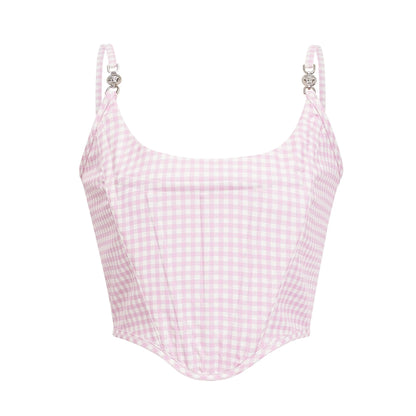 Sandrine ginghamcheck top  skirt matching set