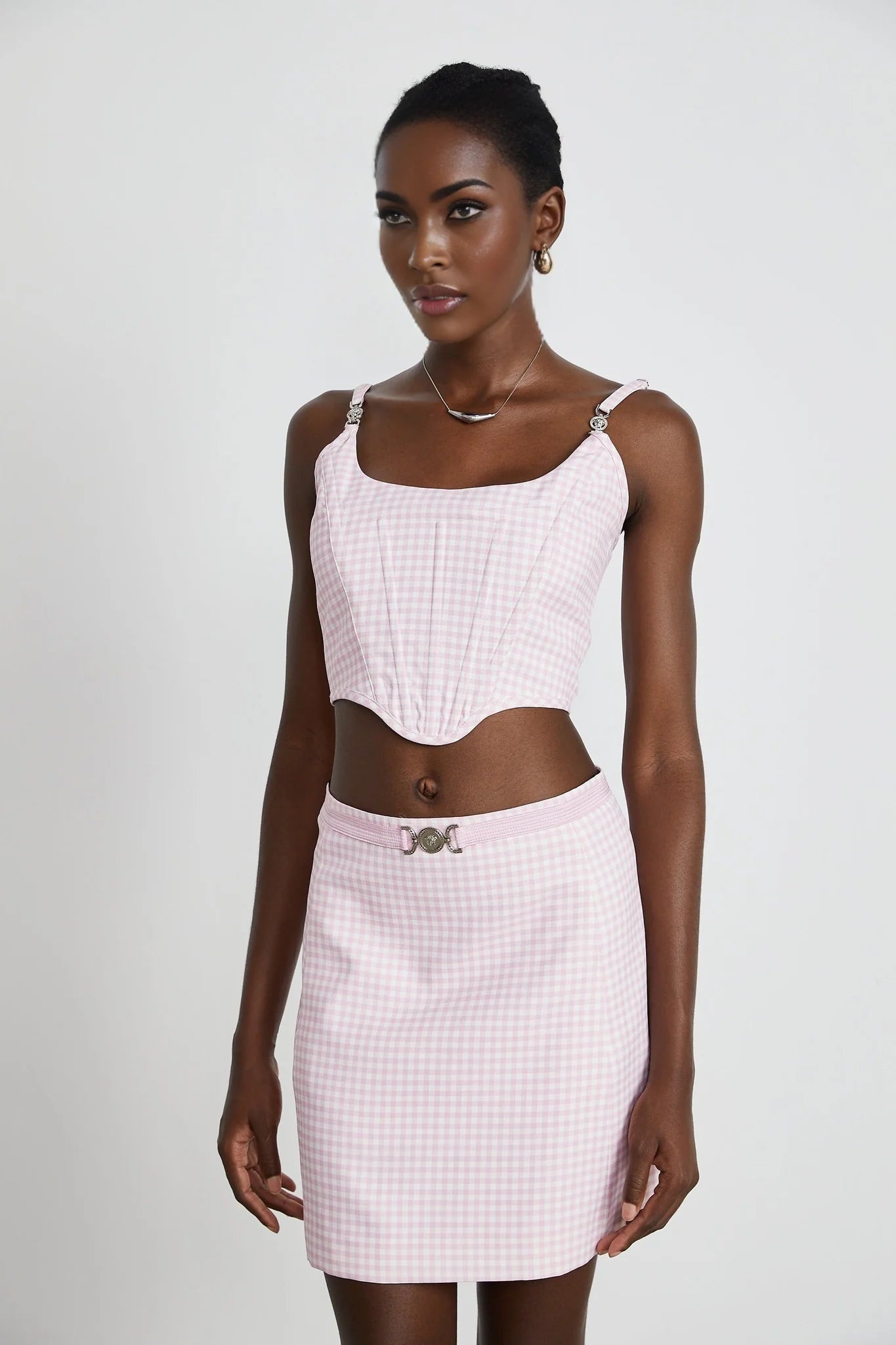 Sandrine ginghamcheck top  skirt matching set