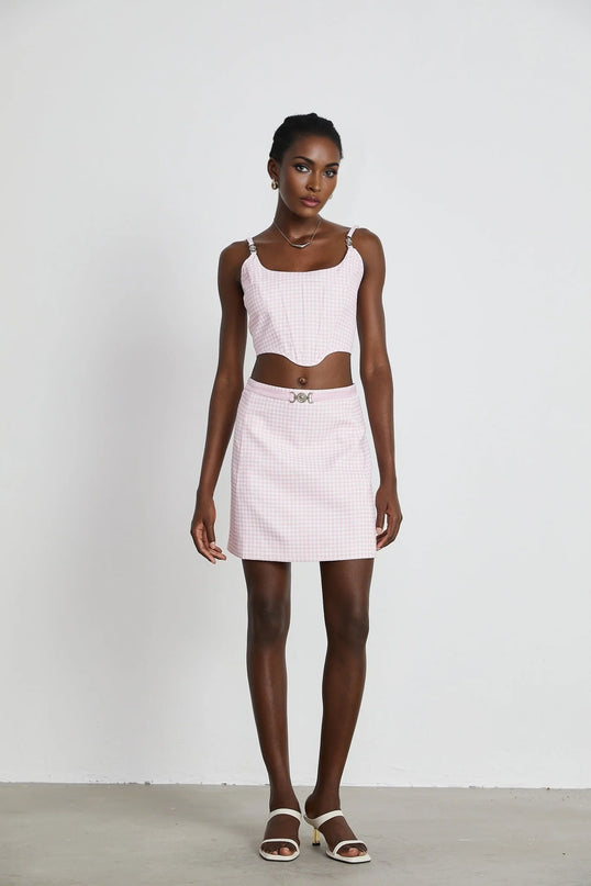 Sandrine ginghamcheck top  skirt matching set