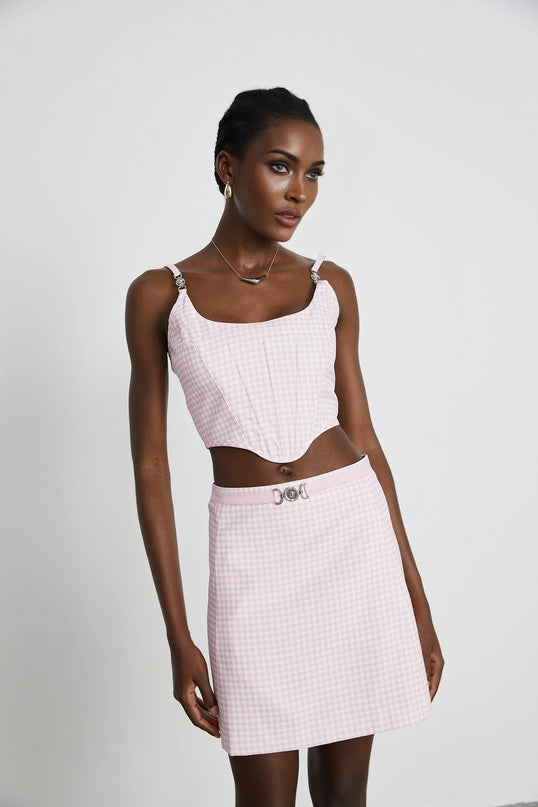 Sandrine ginghamcheck top  skirt matching set