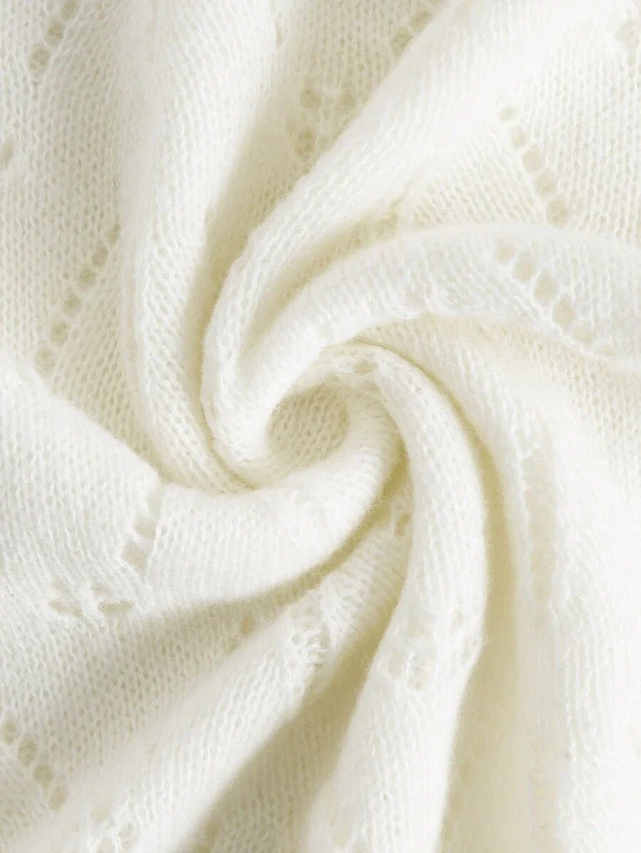 Santa Knitwear Sweater Dress with Intricate Design in Apricot - S