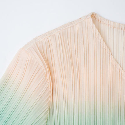 Sarah wearing Turquoise Pleated Skirt and Top Set
