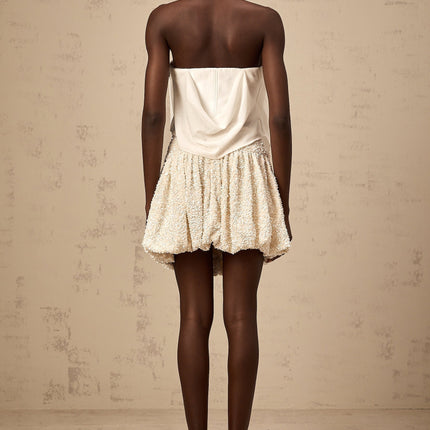 Sarah White Floral-appliqué Halterneck Top