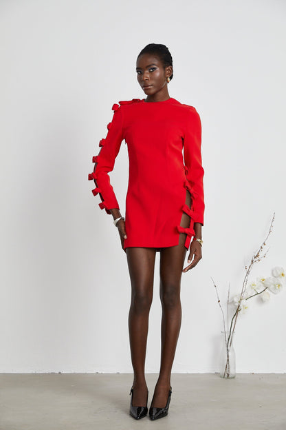Sasha bowdetail cutout dress