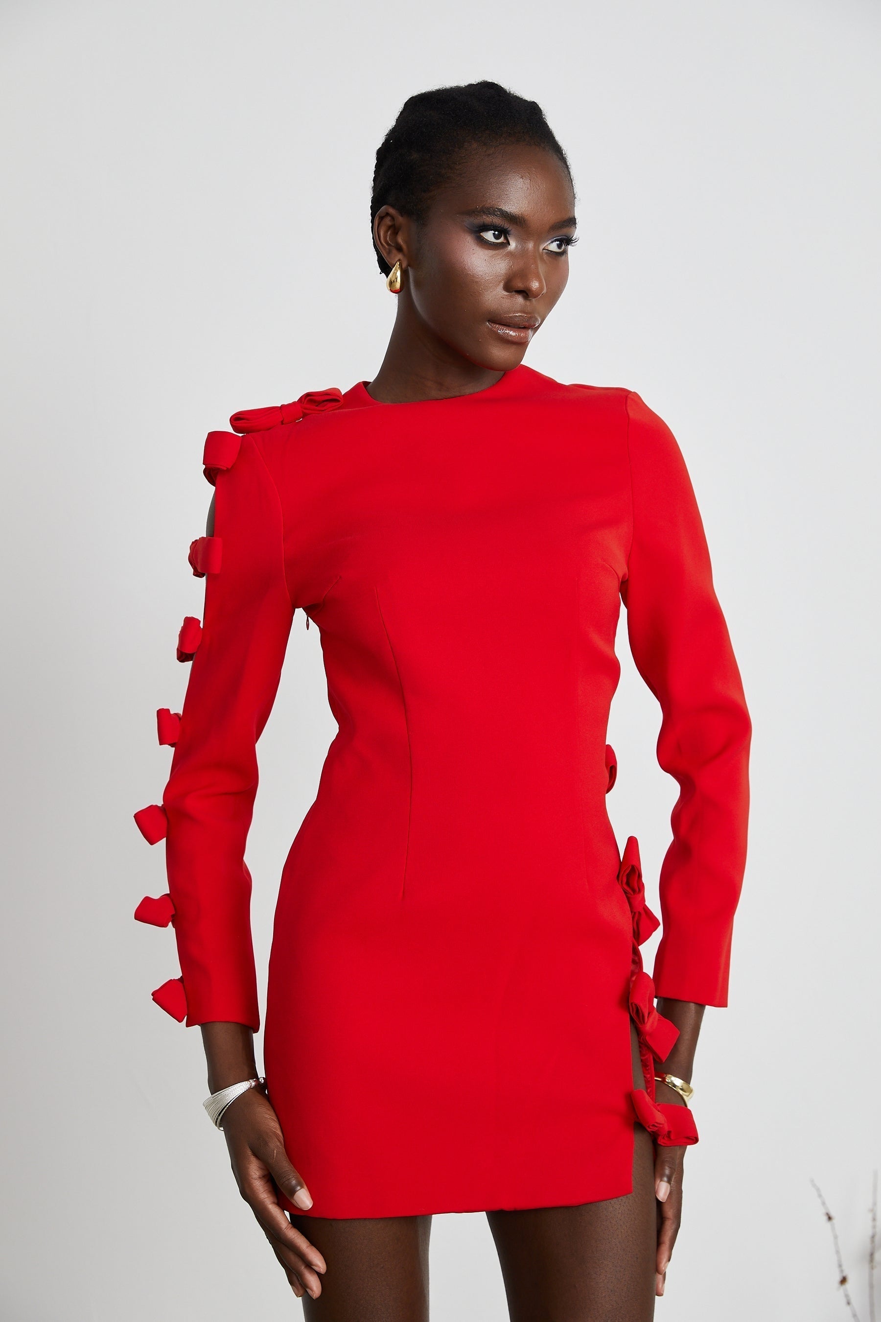 Sasha bowdetail cutout dress