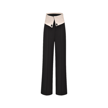 Naomi inside-out contrast-color trousers