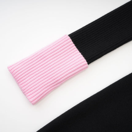 Schwarzer Colette Knit Bodysuit Black Pink Long Sleeve Button Closure Chest Flap Pockets Luxury Comfort