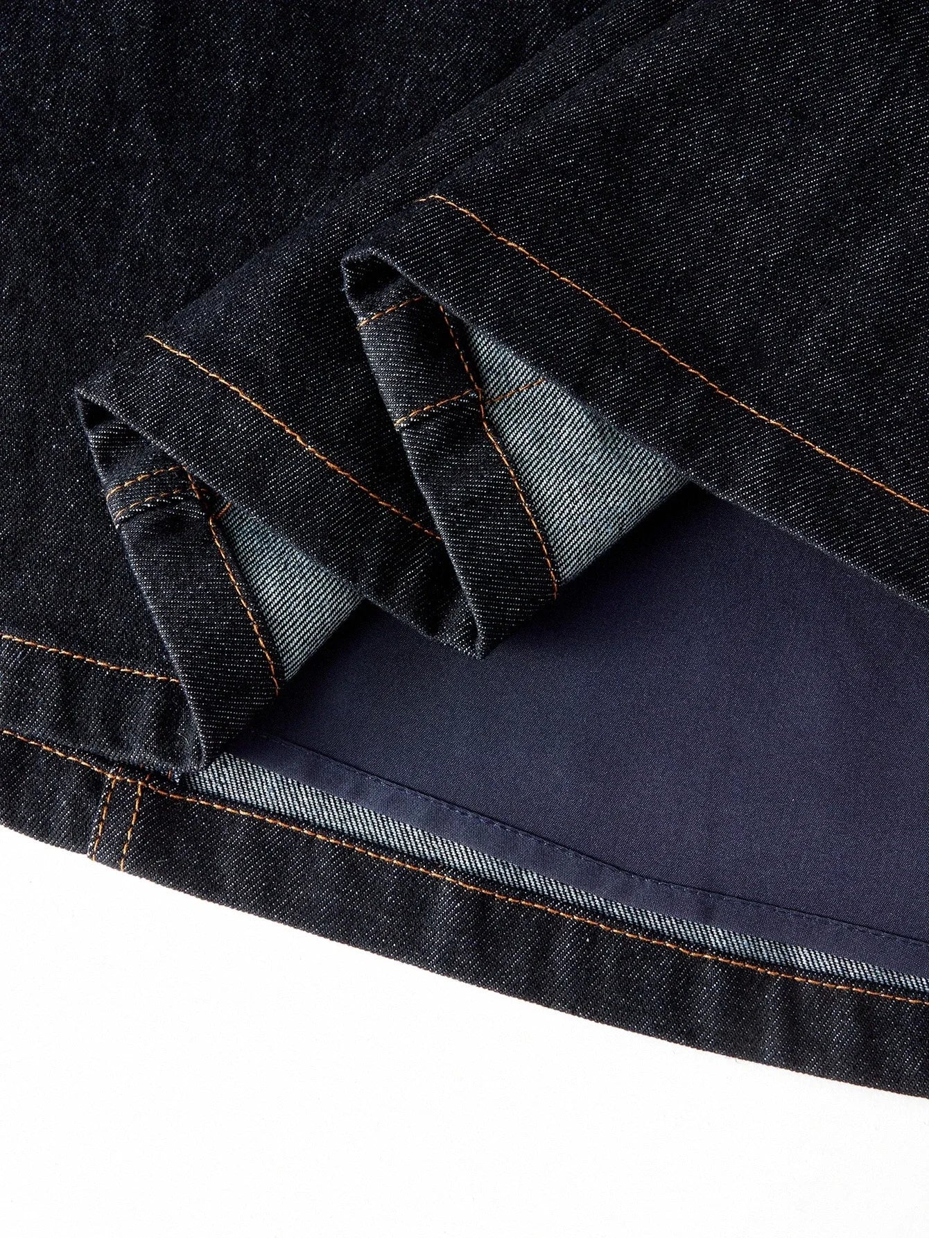 SCOOP NECK METAL DETAIL FLARE HEM DENIM DRESS